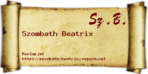 Szombath Beatrix névjegykártya